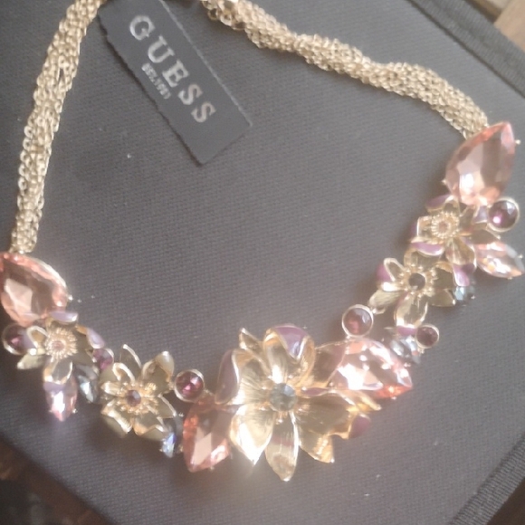 Guess Jewelry - #108 GUESS Gold Necklace with Pink and Purple Accents